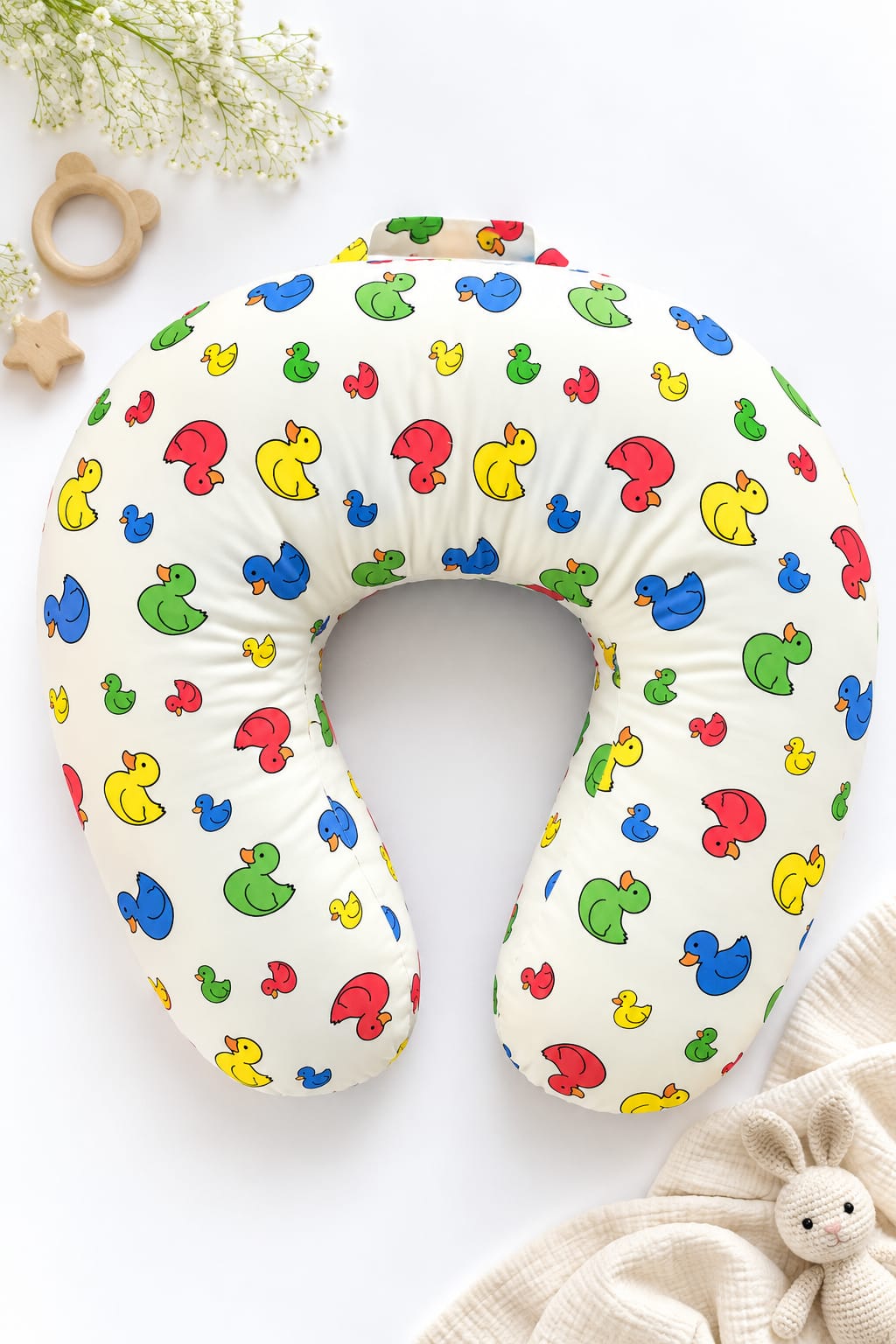 Colorful Duckling Feeding Pillow