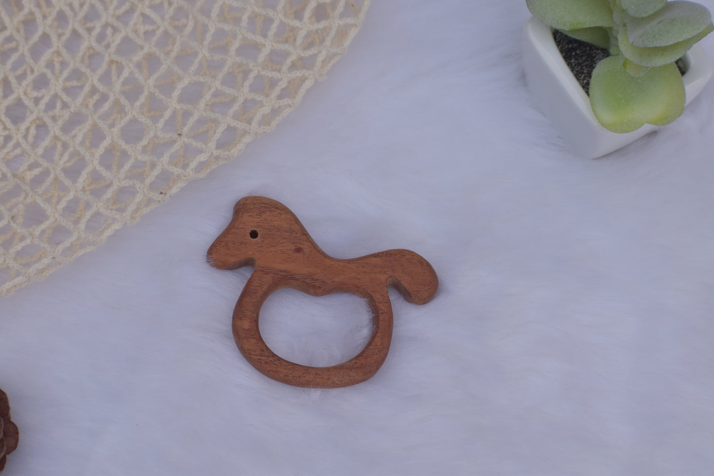 Neem wood teether - Horsey