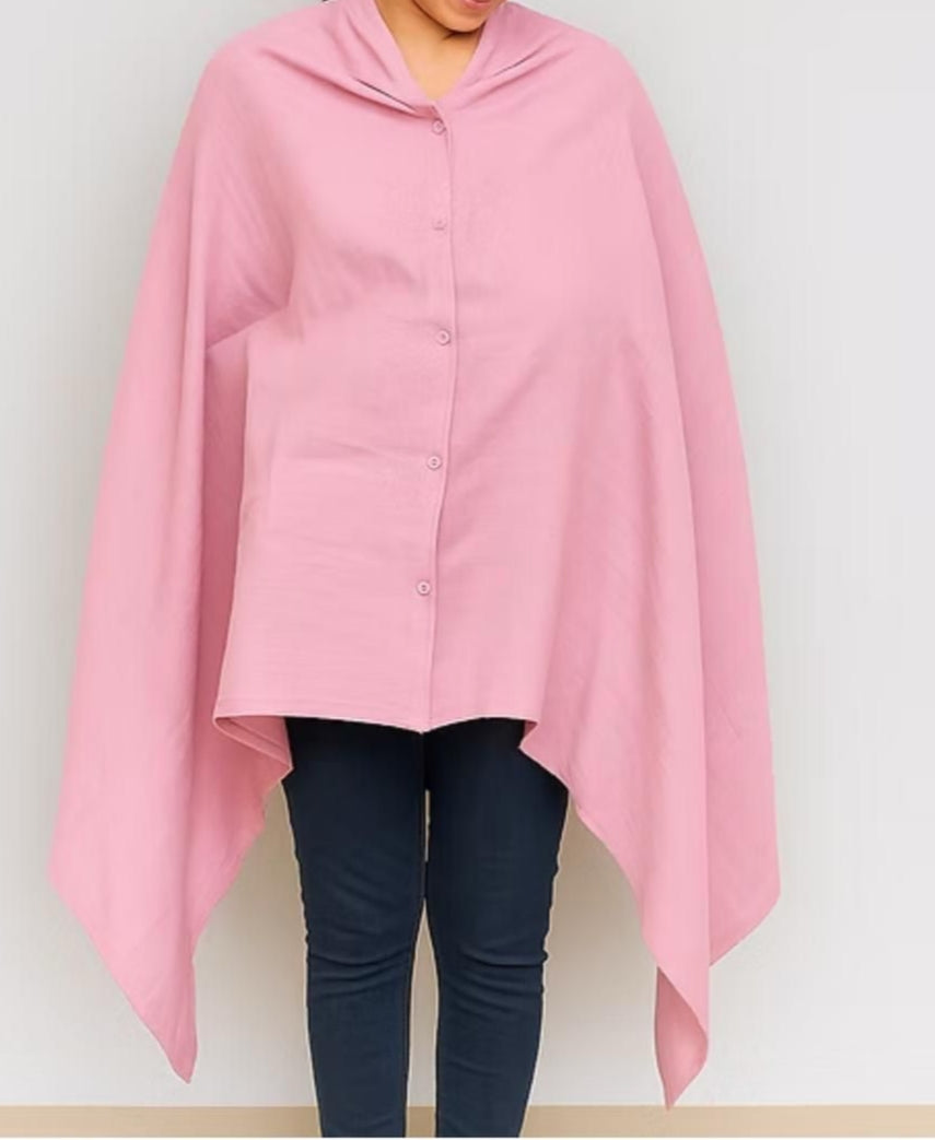 Solid Pink Feeding shawl/ Shirt
