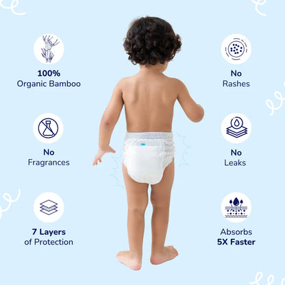 Natural Bamboo Diapers Pants Xtra Large (12Kg and above) (25 pcs in a pack)