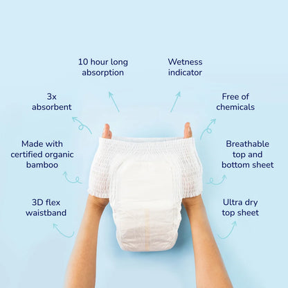Natural Bamboo Diapers Pants Large (9-14Kg) (25 pcs in a pack)