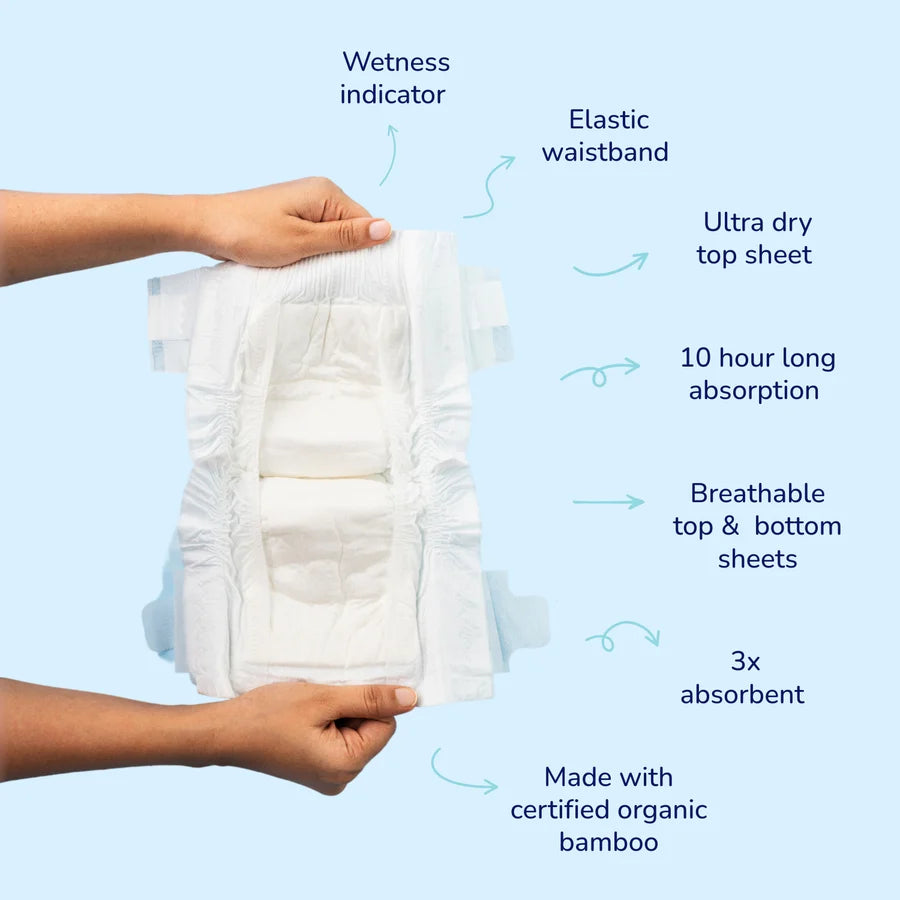 Natural Bamboo Diapers New Born (0-4Kg) (25 pcs in a pack)