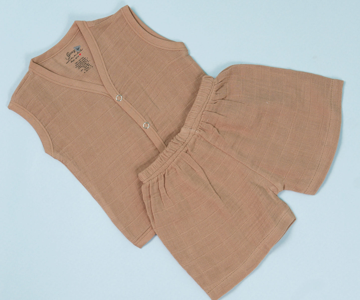 Sleeveless Brown Solid Co ords