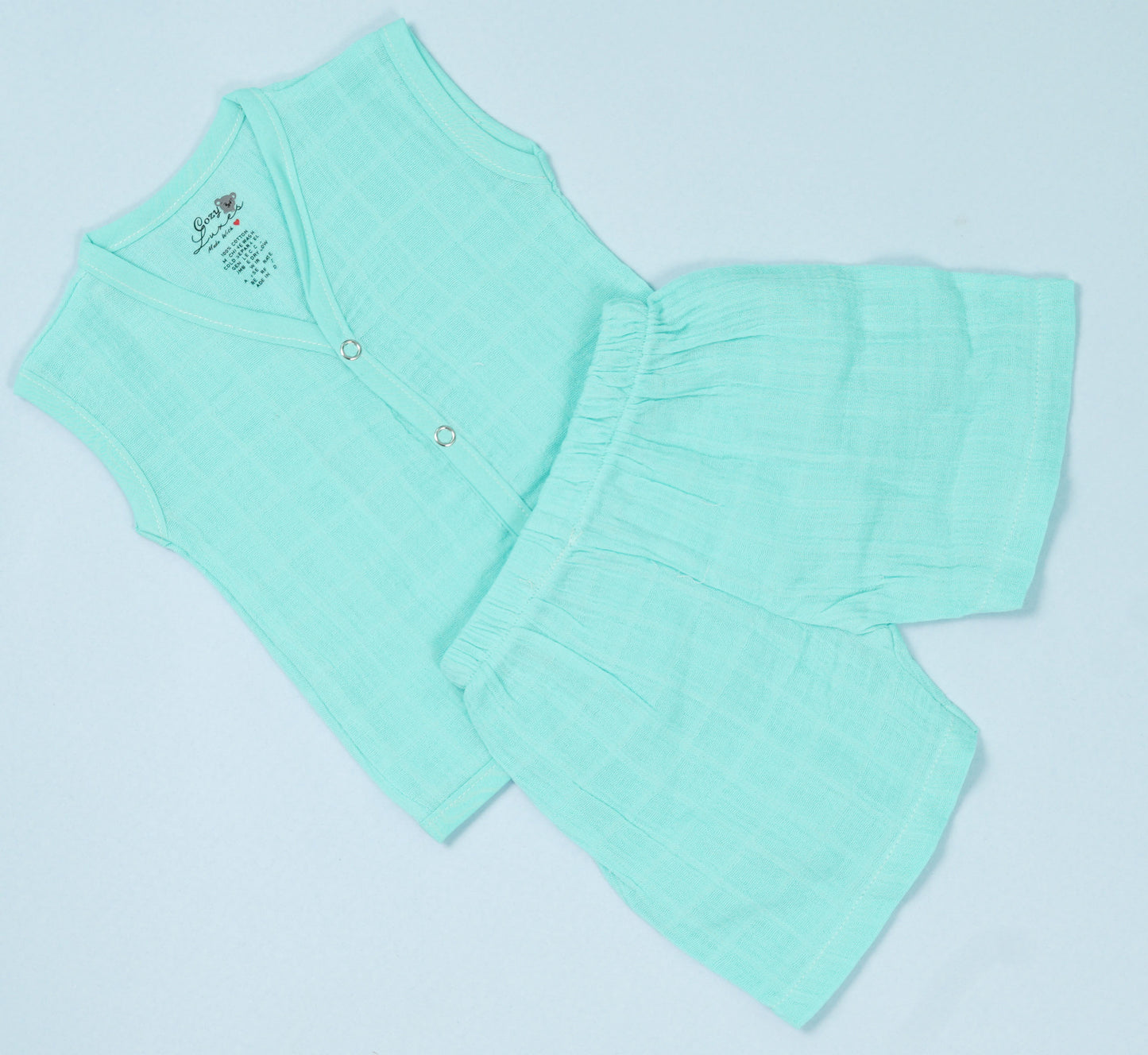 Sleeveless Blue Solid Co ords