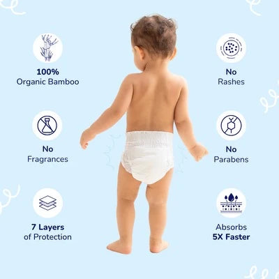 Natural Bamboo Diapers Small (3-6Kg) (25 pcs in a pack)