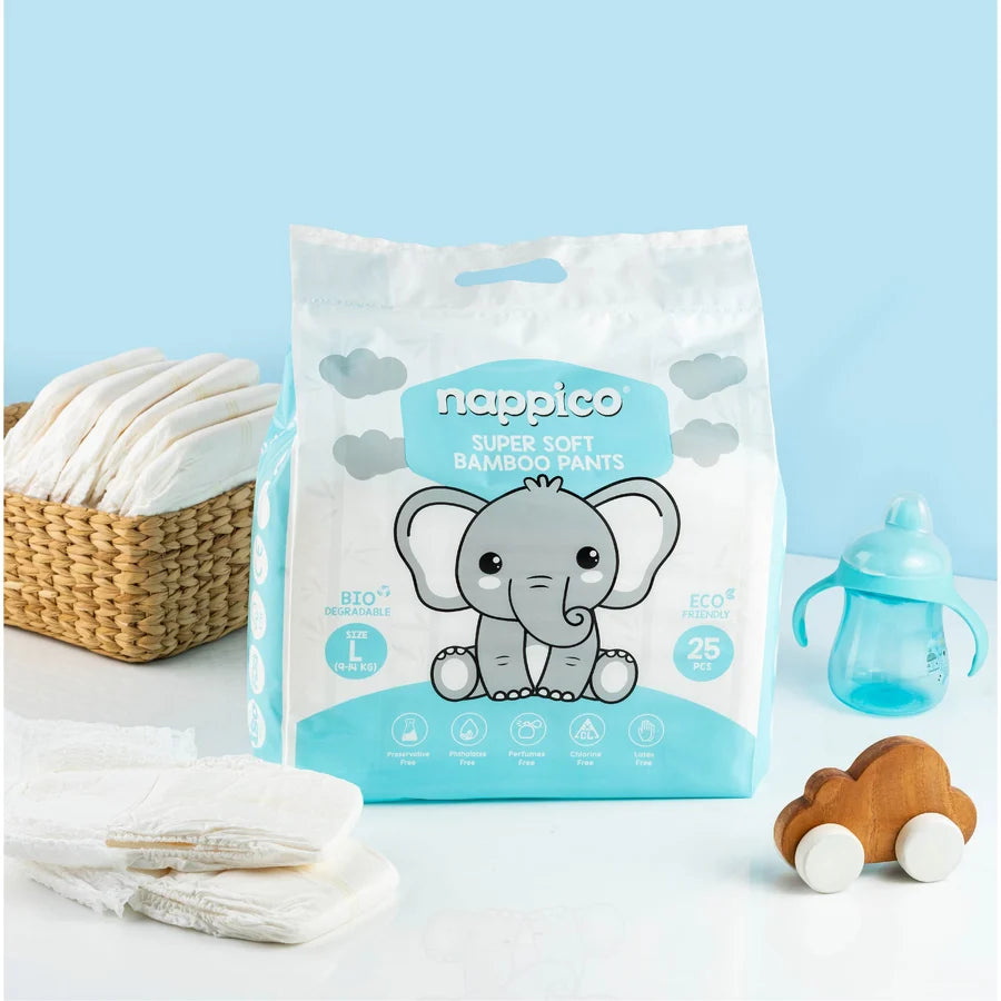 Natural Bamboo Diapers Pants Xtra Large (12Kg and above) (25 pcs in a pack)