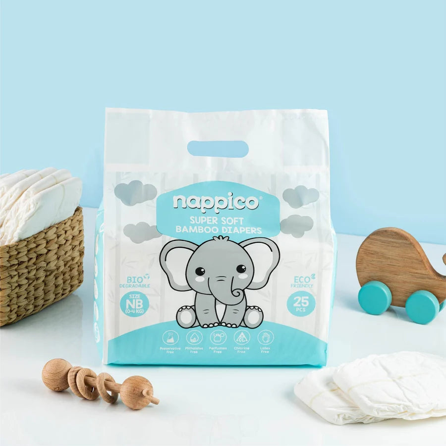 Natural Bamboo Diapers Medium (6-11Kg) (25 pcs in a pack)