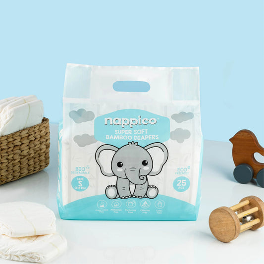Natural Bamboo Diapers Small (3-6Kg) (25 pcs in a pack)