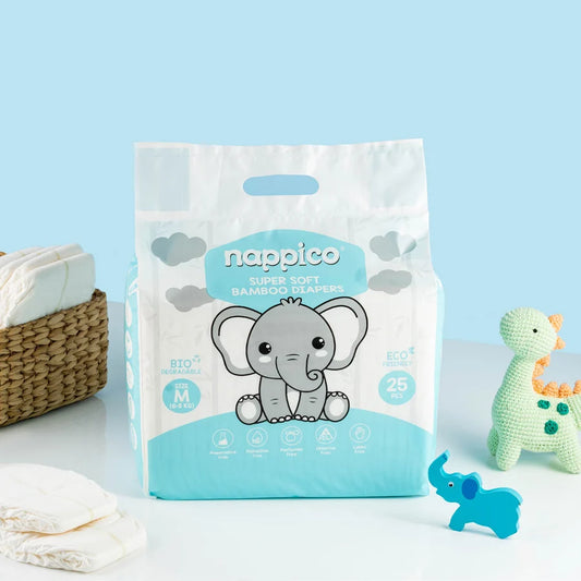 Natural Bamboo Diapers Medium (6-11Kg) (25 pcs in a pack)