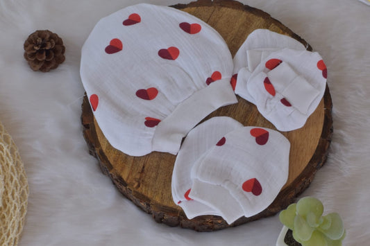 Mittens, caps & Booties - Valentine
