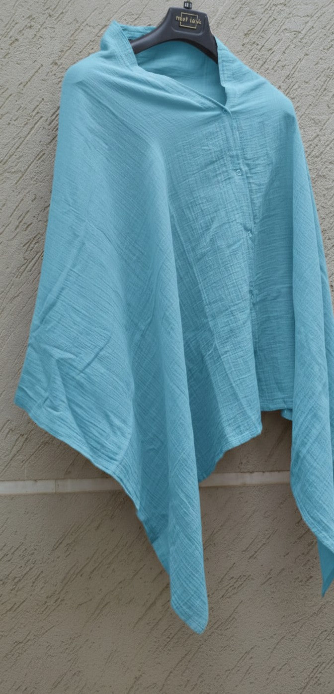 Solid Blue Feeding shawl/Shirt