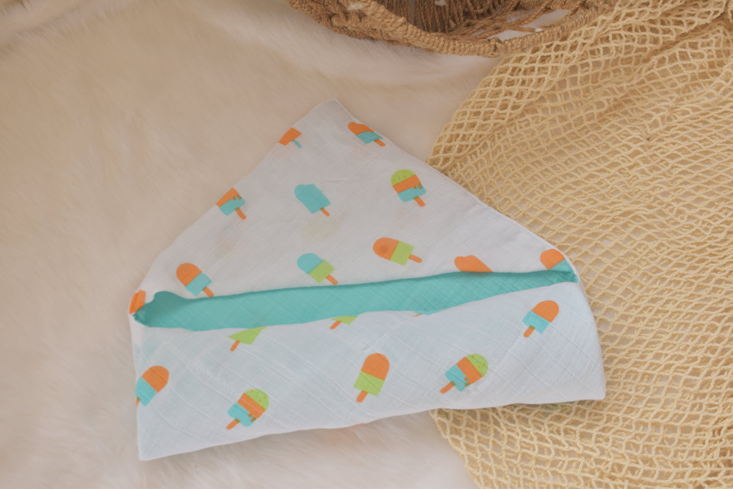 Popsicle Reversible Hood Towel/Receiving Blanket
